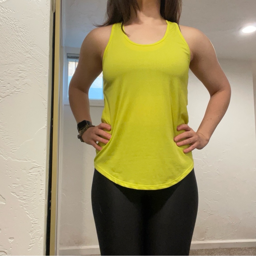 EUC Neon Yellow ZYIA Women's Racerback Tank Top Size Medium